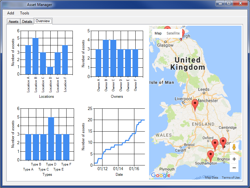 Screenshot of asset manager